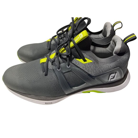 FootJoy HyperFlex Golf Shoes Mens 13M Gray & Neon Yellow Grip Spikes C74 - Picture 1 of 7